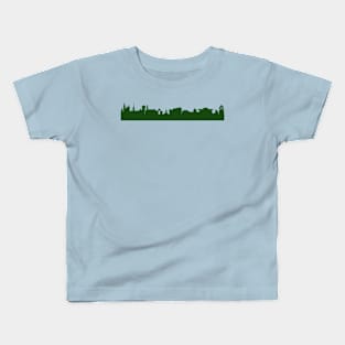 COPENHAGEN skyline in forest green Kids T-Shirt